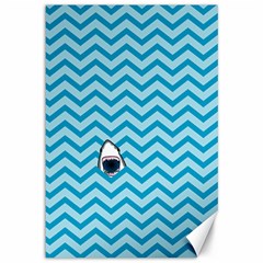 Chevron Shark Pattern Canvas 12  X 18   by emilyzragz