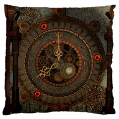 Steampunk, Awesome Clocks Standard Flano Cushion Case (two Sides) by FantasyWorld7