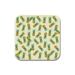 Pineapples Pattern Rubber Square Coaster (4 Pack)  by Valentinaart