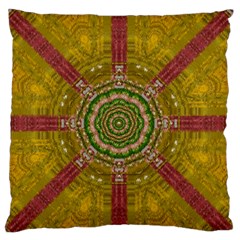 Mandala In Metal And Pearls Large Flano Cushion Case (two Sides) by pepitasart