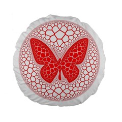 Butterfly Standard 15  Premium Flano Round Cushions by Nexatart