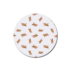 Crabs Photo Collage Pattern Design Rubber Round Coaster (4 Pack)  by dflcprints