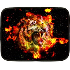 Fire Tiger Double Sided Fleece Blanket (mini)  by stockimagefolio1