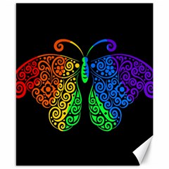 Rainbow Butterfly  Canvas 8  X 10  by Valentinaart