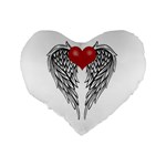 Angel heart tattoo Standard 16  Premium Flano Heart Shape Cushions Back