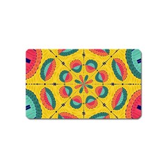 Textured Tropical Mandala Magnet (name Card) by linceazul