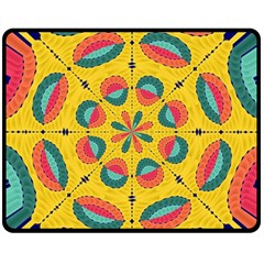 Textured Tropical Mandala Fleece Blanket (medium)  by linceazul