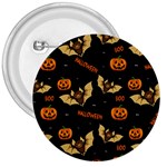 Bat, pumpkin and spider pattern 3  Buttons Front