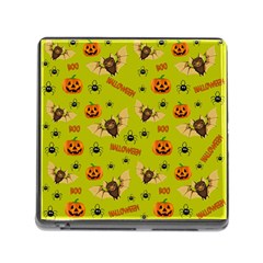 Bat, Pumpkin And Spider Pattern Memory Card Reader (square) by Valentinaart