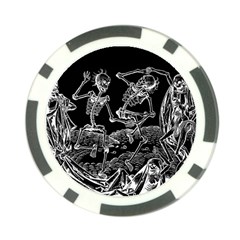 Skeletons - Halloween Poker Chip Card Guard by Valentinaart