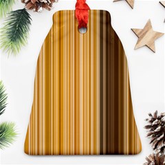 Brown Verticals Lines Stripes Colorful Ornament (bell) by Mariart