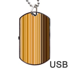 Brown Verticals Lines Stripes Colorful Dog Tag Usb Flash (one Side) by Mariart