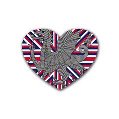 Alternatively Mega British America Dragon Illustration Rubber Coaster (heart)  by Mariart