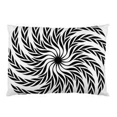 Spiral Leafy Black Floral Flower Star Hole Pillow Case by Mariart