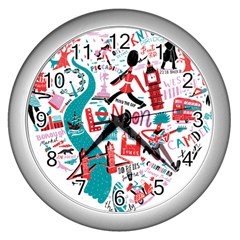 London Illustration City Wall Clocks (silver)  by Mariart