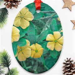 Yellow Flowers At Nature Ornament (oval) by dflcprints