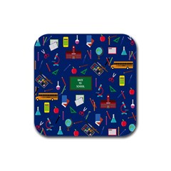 Back To School Rubber Square Coaster (4 Pack)  by Valentinaart