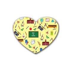 Back To School Heart Coaster (4 Pack)  by Valentinaart