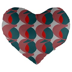 Pink Red Grey Three Art Large 19  Premium Heart Shape Cushions by Mariart