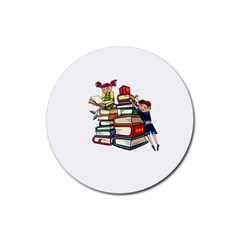 Back To School Rubber Round Coaster (4 Pack)  by Valentinaart