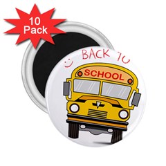 Back To School - School Bus 2 25  Magnets (10 Pack)  by Valentinaart