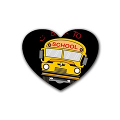 Back To School - School Bus Heart Coaster (4 Pack)  by Valentinaart