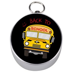 Back To School - School Bus Silver Compasses by Valentinaart