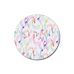 Rainbow Green Purple Pink Red Blue Pattern Zommed Rubber Round Coaster (4 Pack)  by Mariart