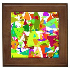 Colorful Shapes On A White Background                             Framed Tile by LalyLauraFLM