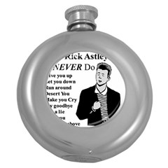 Rick Astley Round Hip Flask (5 Oz) by Powwow