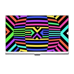 Optical Illusion Line Wave Chevron Rainbow Colorfull Business Card Holders by Mariart