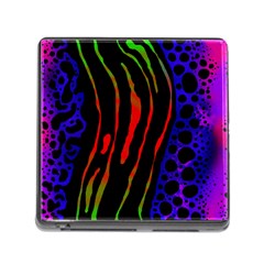 Frog Spectrum Polka Line Wave Rainbow Memory Card Reader (square) by Mariart