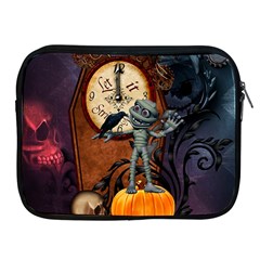 Funny Mummy With Skulls, Crow And Pumpkin Apple Ipad 2/3/4 Zipper Cases by FantasyWorld7