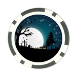 Halloween landscape Poker Chip Card Guard Front