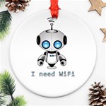 Cute Robot Ornament (Round) Front