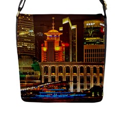 Shanghai Skyline Architecture Flap Messenger Bag (l)  by BangZart