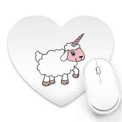 Unicorn Sheep Heart Mousepads by Valentinaart