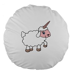 Unicorn Sheep Large 18  Premium Flano Round Cushions by Valentinaart