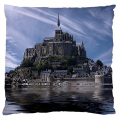 Mont Saint Michel France Normandy Large Flano Cushion Case (one Side) by Nexatart