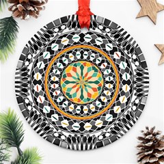 High Contrast Mandala Ornament (round) by linceazul