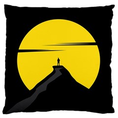 Man Mountain Moon Yellow Sky Standard Flano Cushion Case (two Sides) by Nexatart