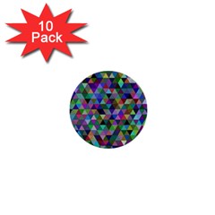 Triangle Tile Mosaic Pattern 1  Mini Buttons (10 Pack)  by Nexatart