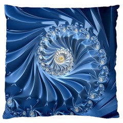 Blue Fractal Abstract Spiral Standard Flano Cushion Case (two Sides) by Nexatart