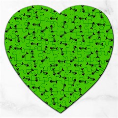 Fish Bones Pattern Jigsaw Puzzle (heart) by ValentinaDesign