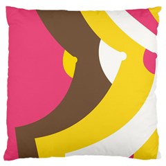 Breast Pink Brown Yellow White Rainbow Large Flano Cushion Case (one Side) by Mariart