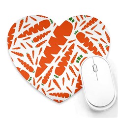 Carrots Fruit Vegetable Orange Heart Mousepads by Mariart