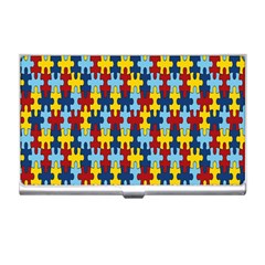 Fuzzle Red Blue Yellow Colorful Business Card Holders by Mariart