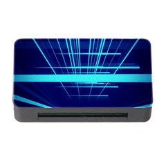 Grid Structure Blue Line Memory Card Reader With Cf by Mariart