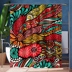 Seamless Texture Abstract Flowers Endless Background Ethnic Sea Art Shower Curtain 60  X 72  (medium)  by Mariart