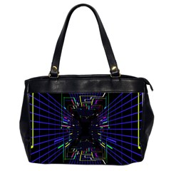 Seamless 3d Animation Digital Futuristic Tunnel Path Color Changing Geometric Electrical Line Zoomin Office Handbags (2 Sides)  by Mariart